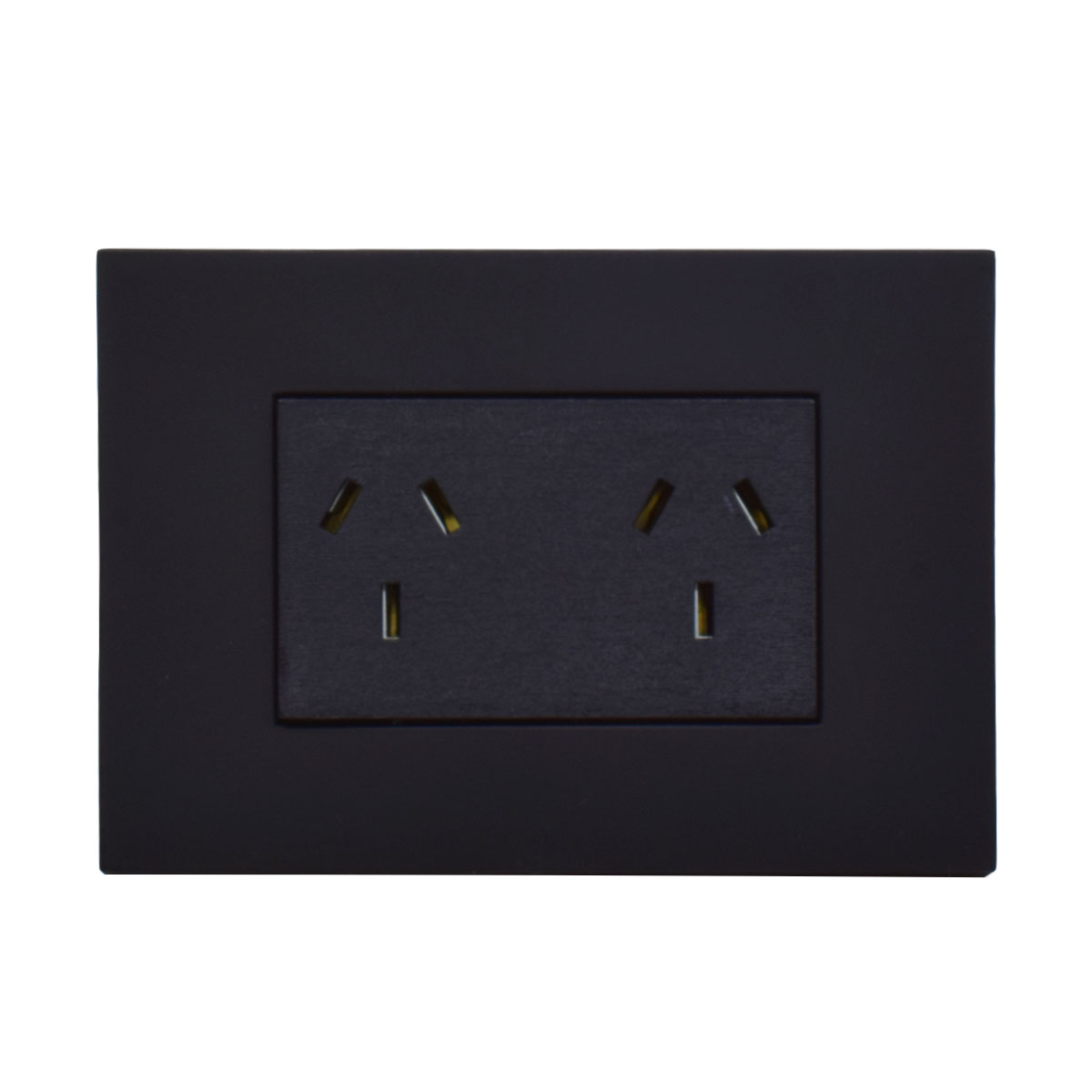 BASTIDOR TAPA TOMA DOBLE ARMADA NEGRO JELUZ PLATINUM