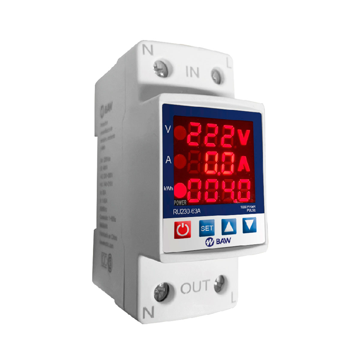 PROTECCCION VOLTAMP KWH DIGITAL MONOFASICA 63 BAW