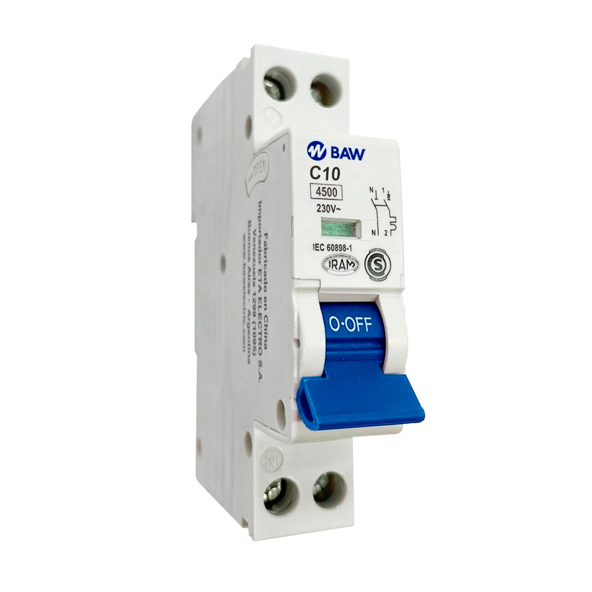 TERMICA 10A UN MODULO 1P+N 4,5 KA BAW