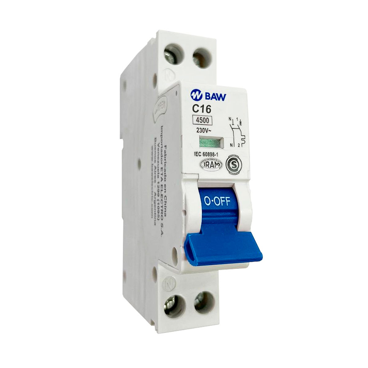 TERMICA 16A UN MODULO 1P+N 4,5 KA BAW
