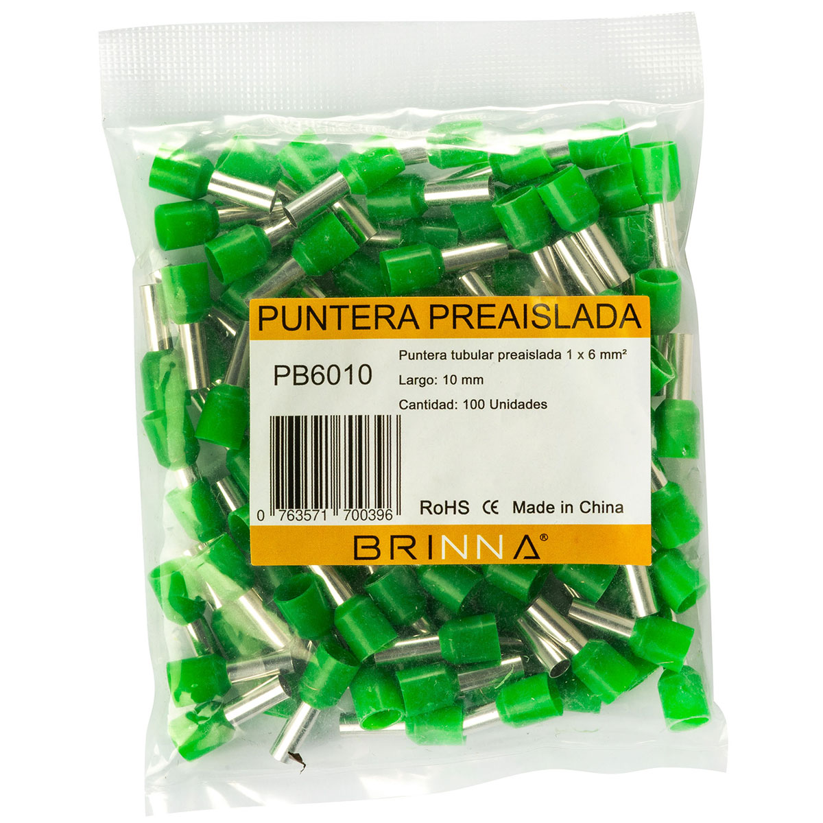PUNTERA TIFF  6MM LARGO 10MM BRINNA X100
