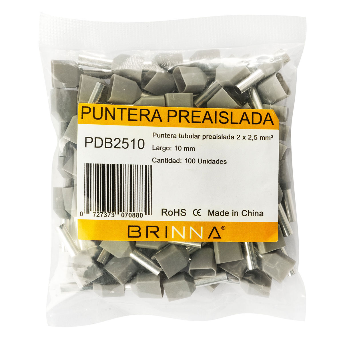 PUNTERA DOBLE TIFF  2,5MM LARGO 10MM BRINNA X100