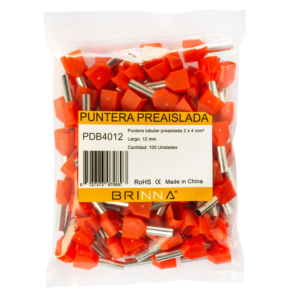 PUNTERA DOBLE TIFF  4MM LARGO 12MM BRINNA X100