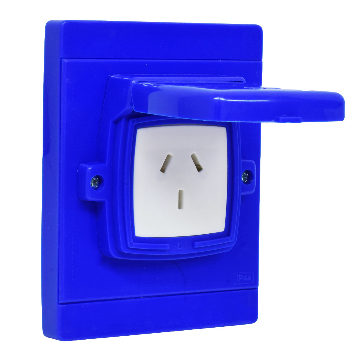 CAJA CAPSULADA P/CAJA RECTANGULAR TOMA 10A AZUL EXULTT