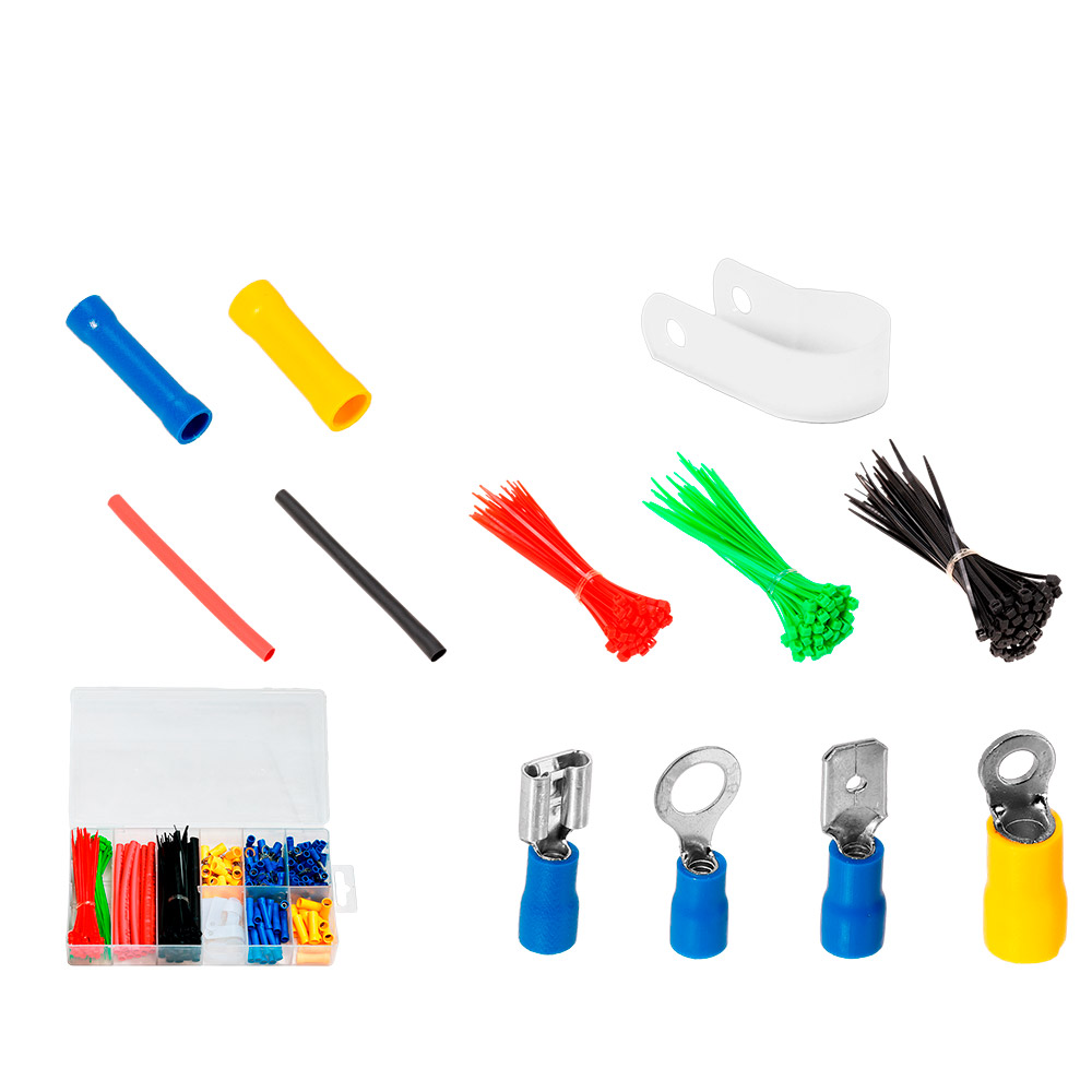 KIT DE TERMINALES DE 308 PIEZAS + TERMOCONTRAIBLES + UNIÓNES + CLIP JADEVER