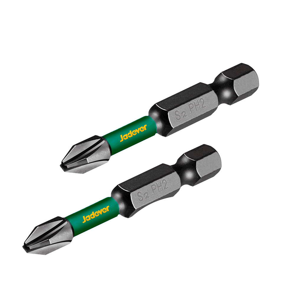 PUNTAS DE DESTORNILLADOR DE IMPACTO PH2 X 50MM 2 PIEZAS/JUEGO JADEVER