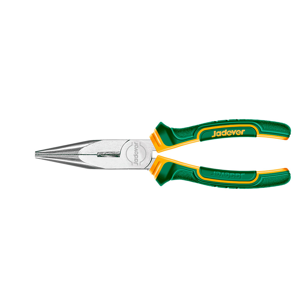 PINZA DE PUNTA CURVA: 200MM(8") MANGO BICOLOR ERGONÓMICO JADEVER