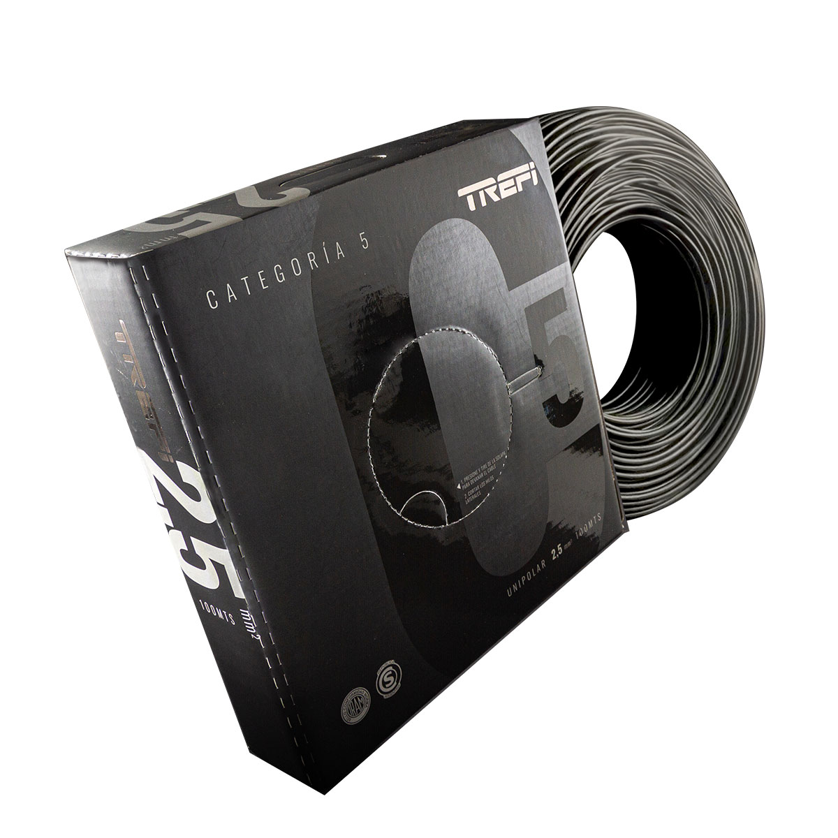 CABLE UNIPOLAR 2,5MM CAT 5 CELESTE ROLLO X100MT TREFILCON