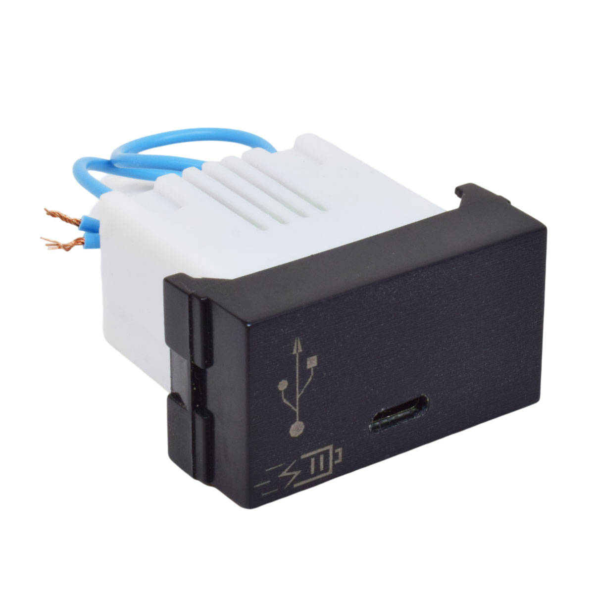MODULO CARGADOR USB C 5V NEGRO APTO JELUZ