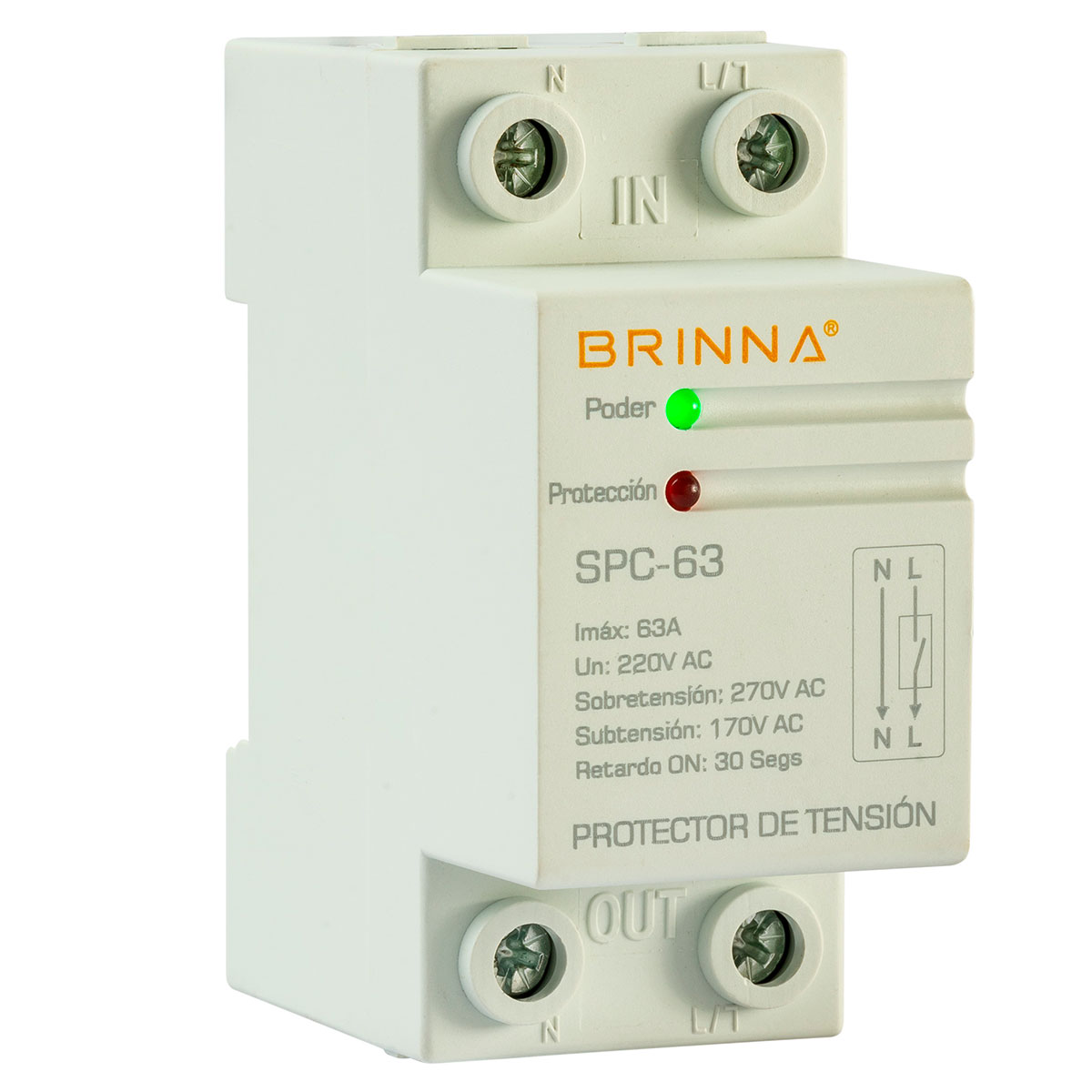 PROTECTOR MONOFASICO BRINNA SPC-63