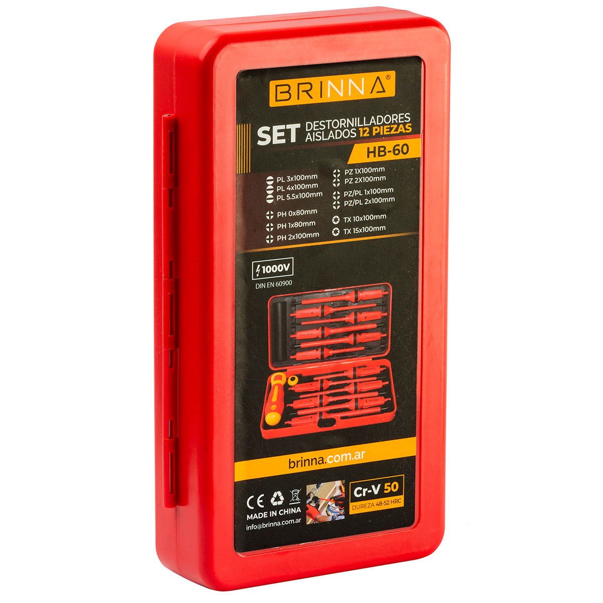 SET DESTORNILLADORES AISLADOS 12 PCS BRINNA