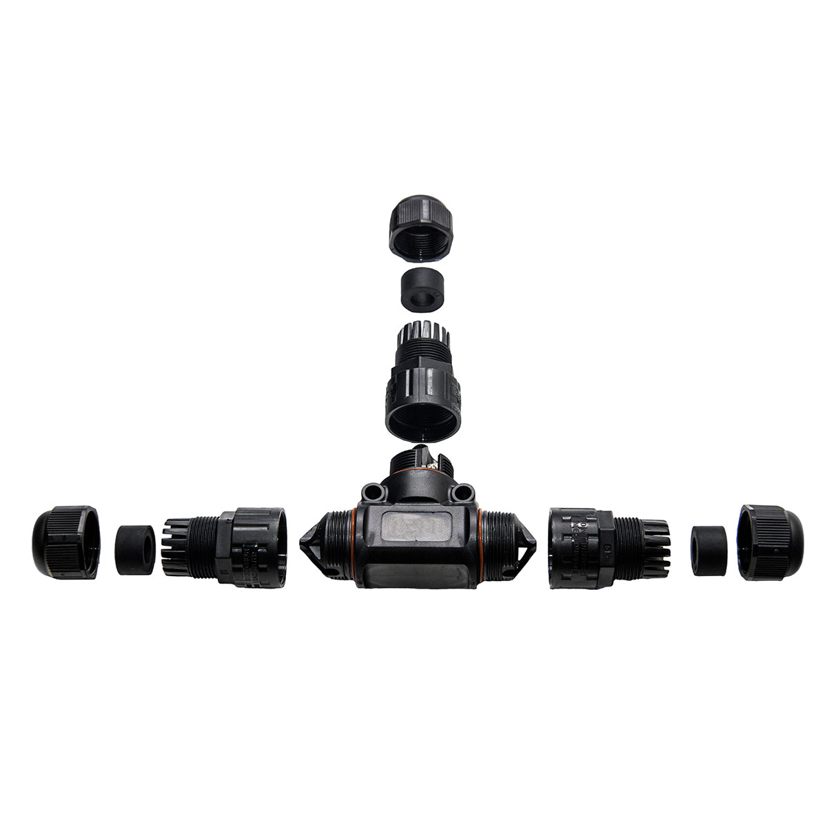 CONECTOR AEREO 1ENT./2SAL. DERIVADOR IP68- 2P+TIERRA