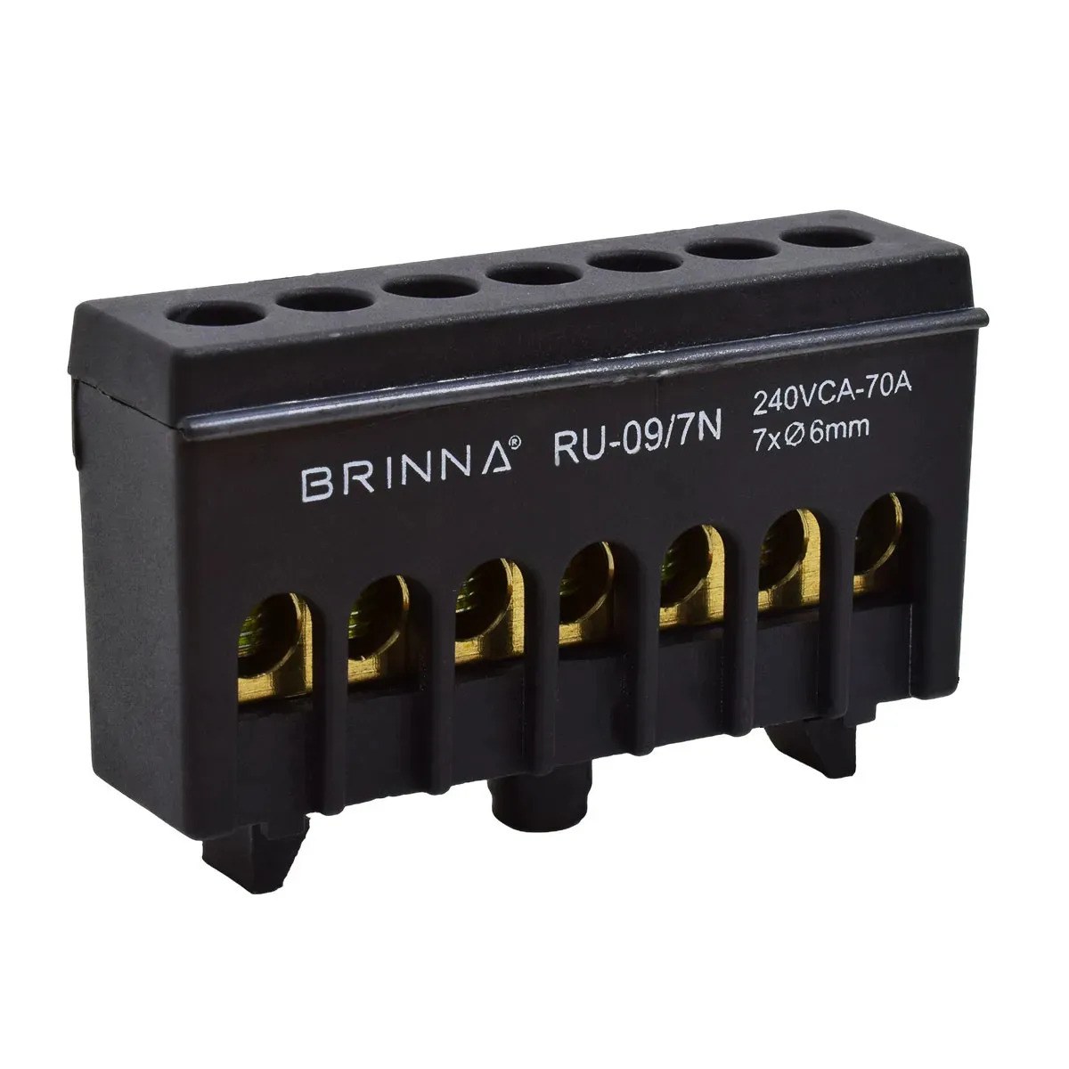REPARTIDOR UNIPOLAR 7 POLOS NEGRO BRINNA