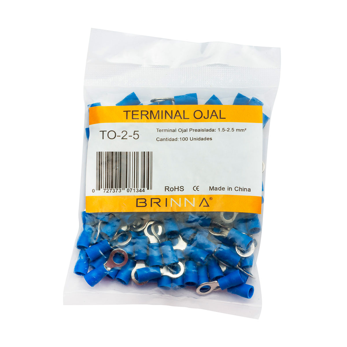 TERMINAL OJAL 1,5MM A 2,5MM DIAMETRO 5,3MM X100 BRINNA
