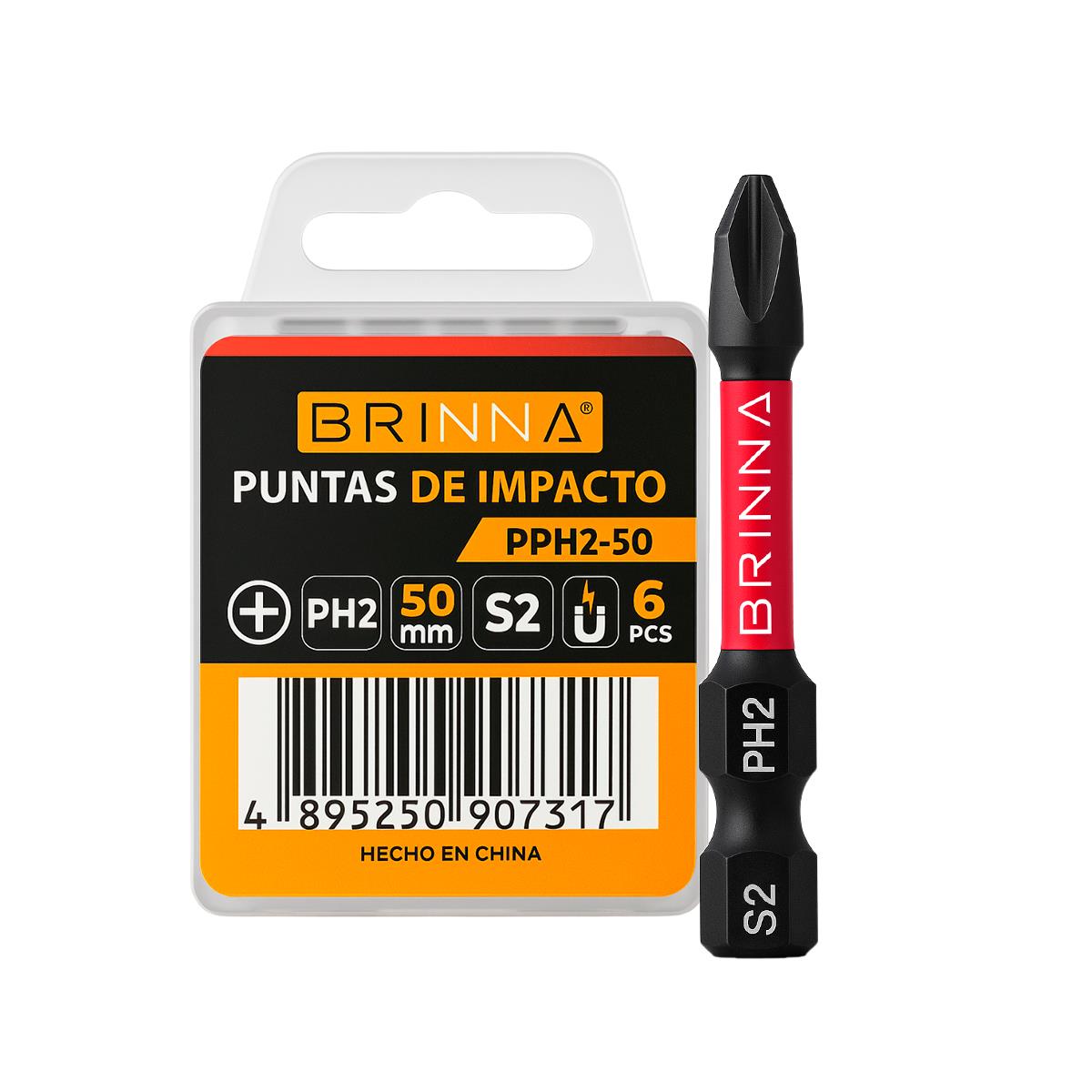 PUNTAS ALTO IMPACTO PH2 50MM X6 BRINNA
