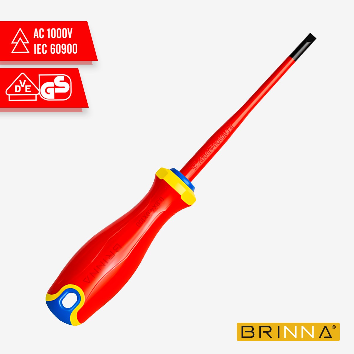 DESTORNILLADOR AISLADO 1000V PLANO 4MM BRINNA