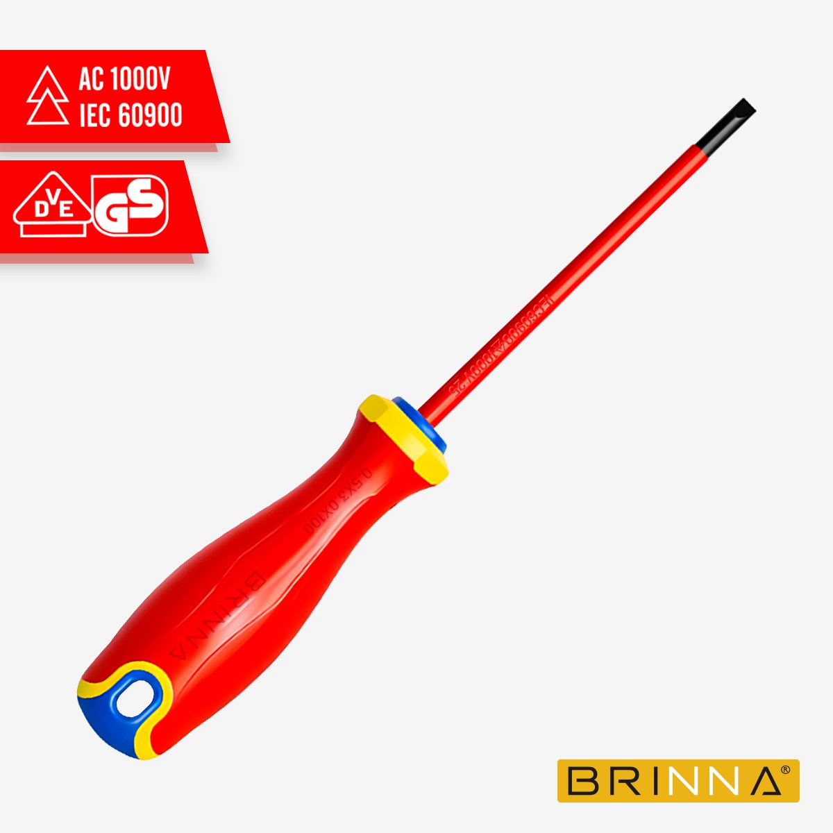 DESTORNILLADOR AISLADO 1000V PLANO 3MM BRINNA