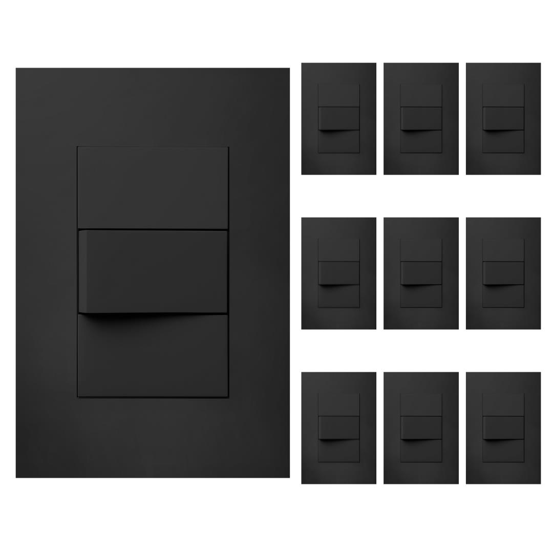 Llave Luz Armada Jeluz Essenza Punto Simple Negro X10