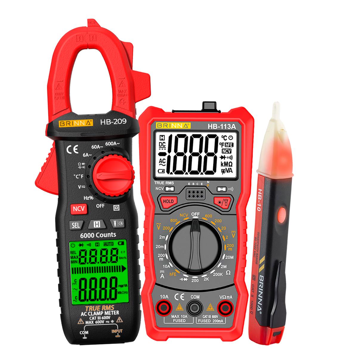 MULTIMETRO HB-113A + PINZA AMPEROEMTRICA HB-209A + BUSCAPOLO HB-10