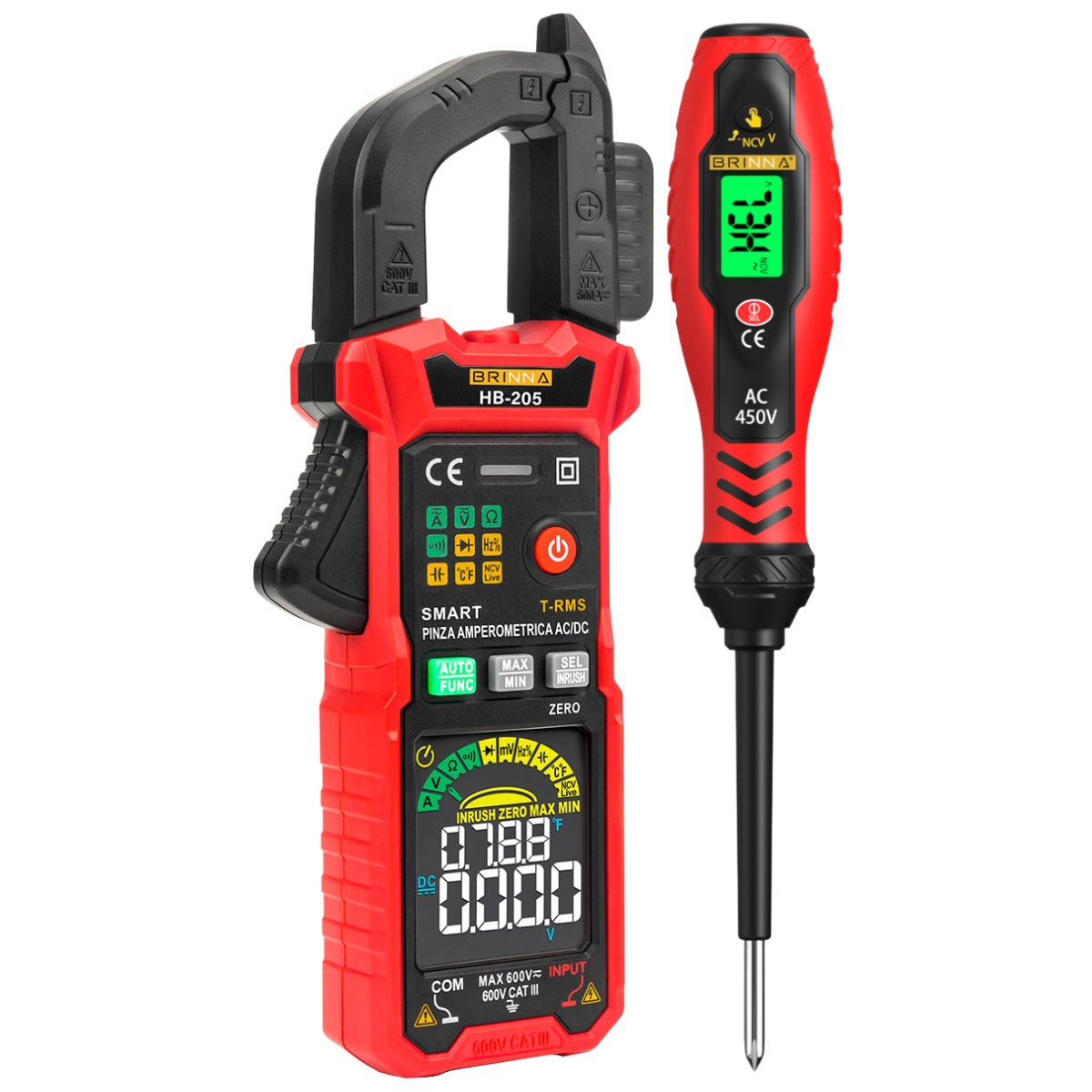 PINZA AMPÉROMETRICA HB-205 + DESTORNILLADOR BUSCAPOLO HB-64