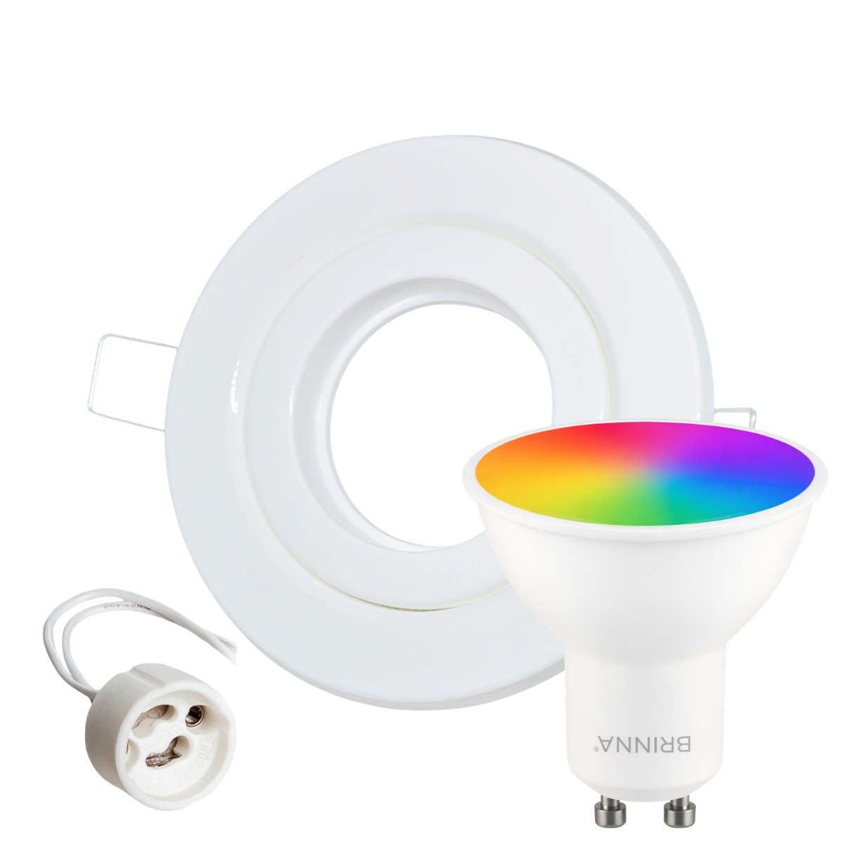 PACK X10 SPOT BLANCO + ZOCALO BRINNA + DICROICA BRINNA RGB