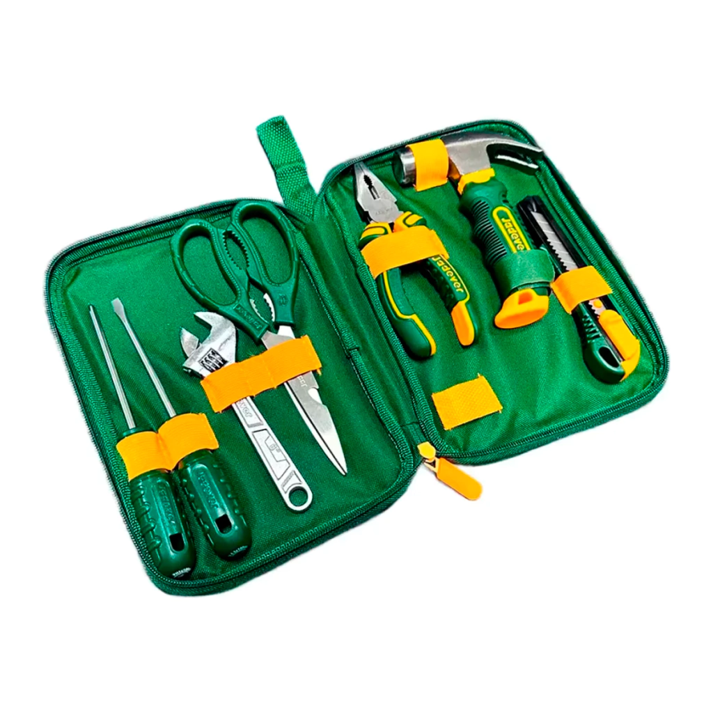 Juego de herramientas manuales 8 piezas con bolso Jadever