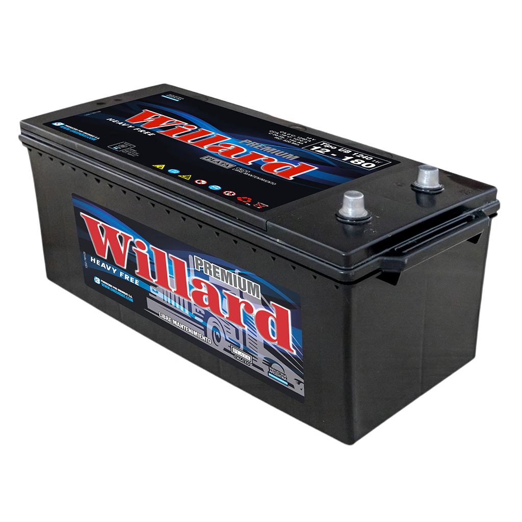 BATERIA UB1240AGD WILLARD 180 AMP. C/VISOR CALCIO/PLATA