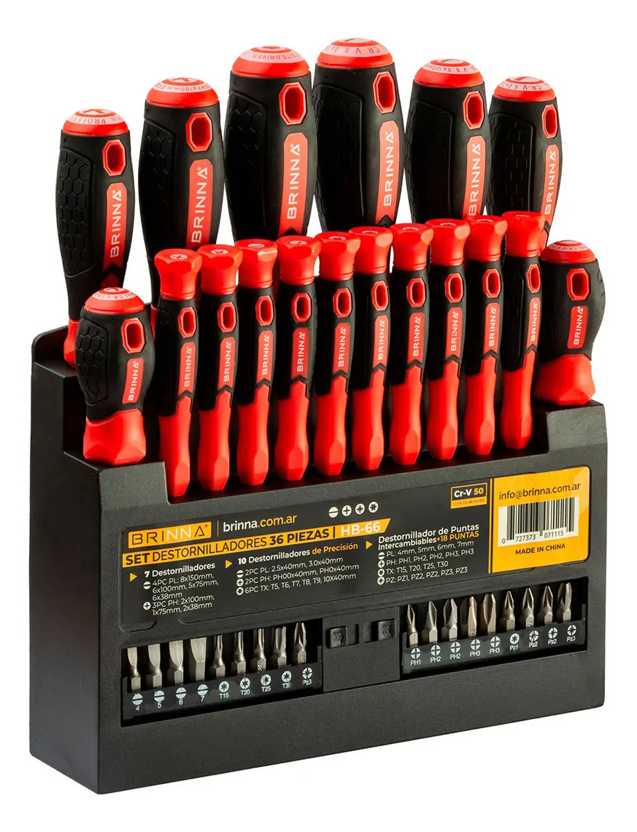 Kit Destornilladores Brinna Completo Puntas Magneticas
