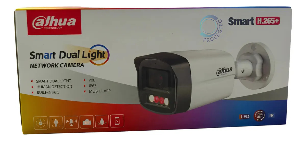 Cámara Bala Ip Dahua 4mpx Micrófono Dual Light 2.8mm 30mts Blanco