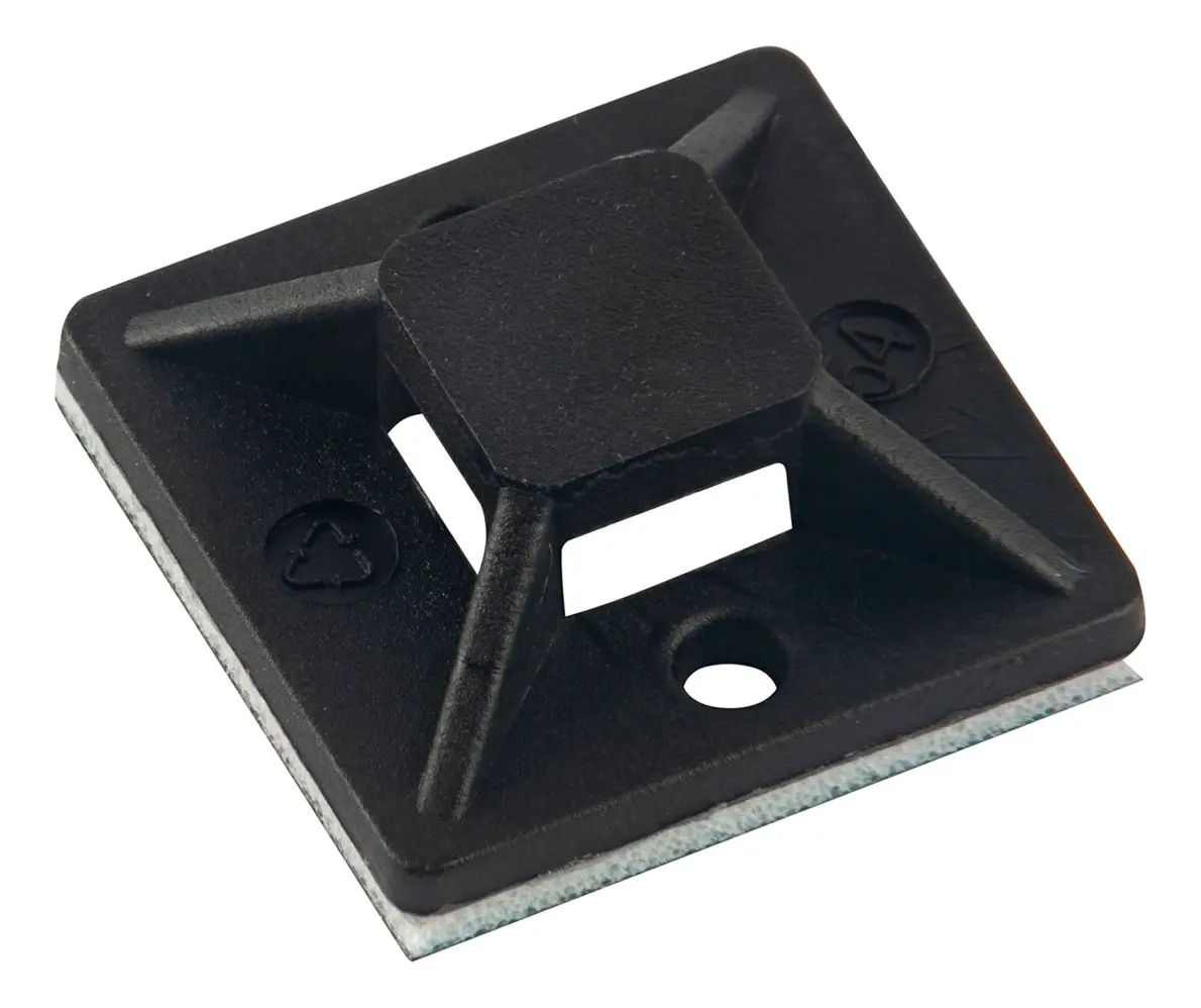 Base Para Precintos Adhesiva 20x20mm Brinna Negro X100