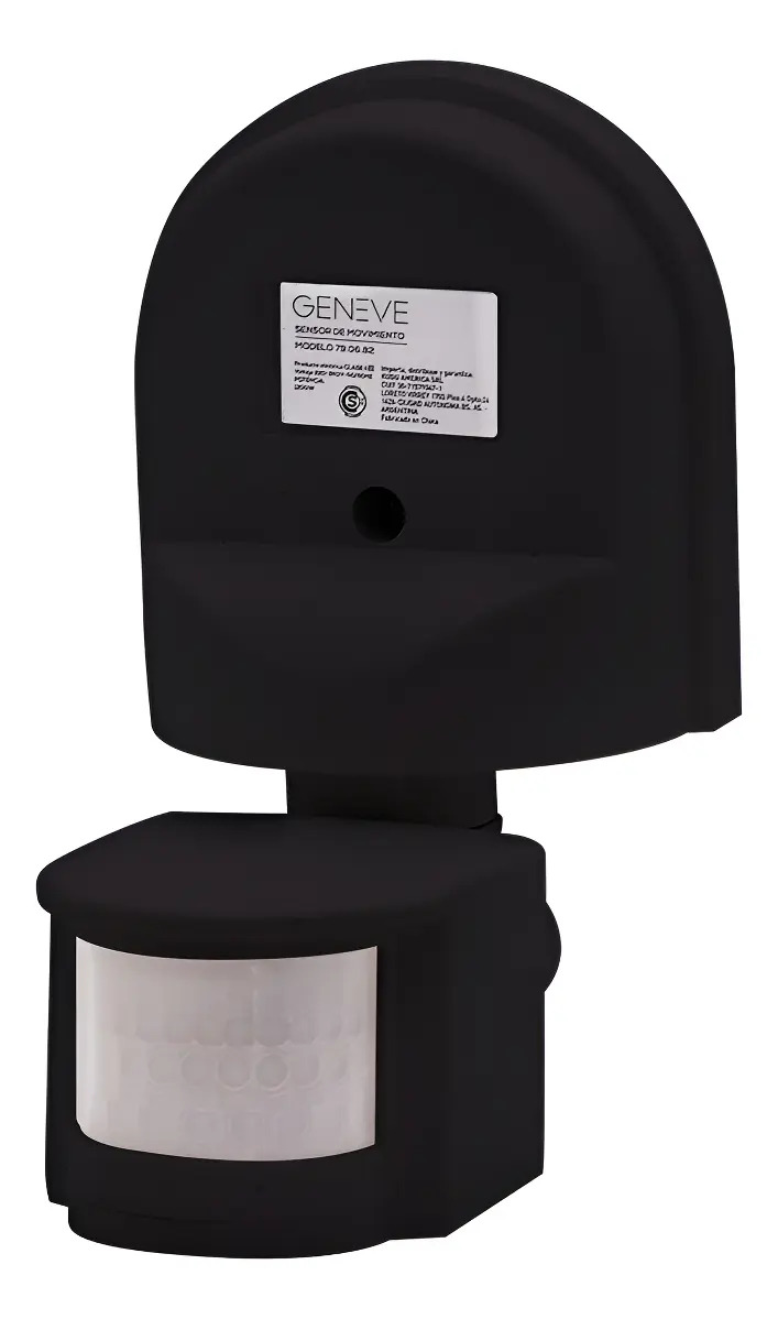 Sensor Movimiento Infrarrojo 180°apto Led-exterior Negro