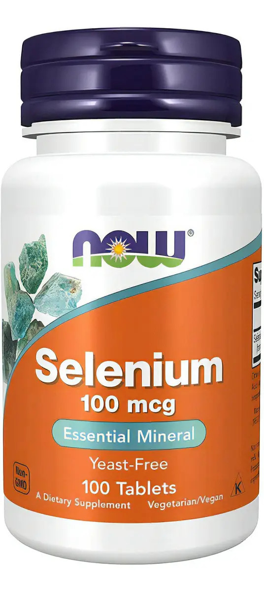 Selenio 100 Mcg Mineral Esencial Now 100 Tabletas Sabor Neutro