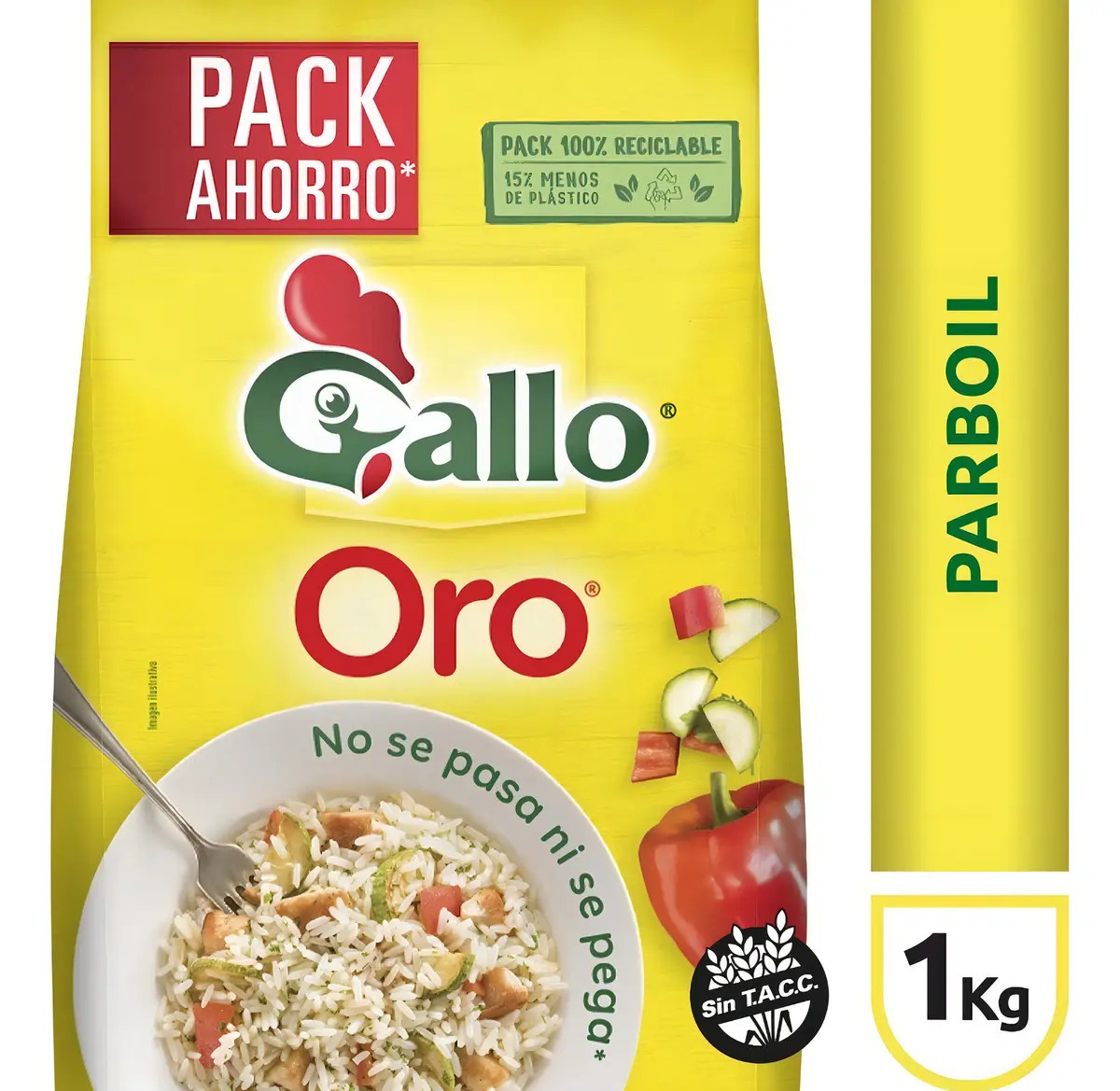 Arroz Parboil Gallo Oro 1kg No Se Pasa Ni Se Pega