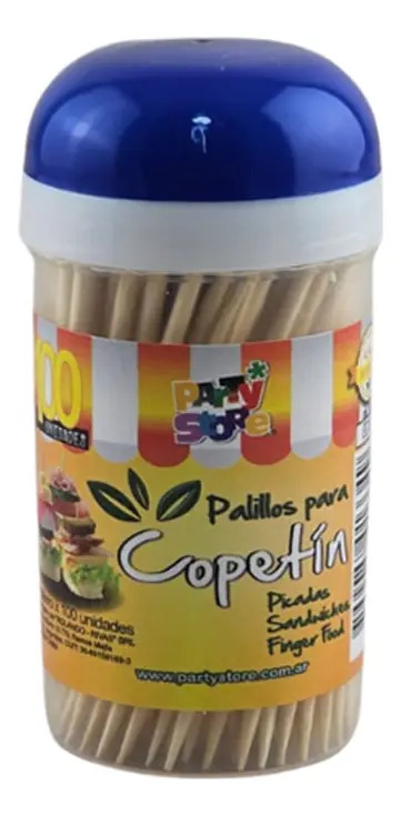 Escarbadientes Madera Con Dispensador Automático Pack 12 Potes Party