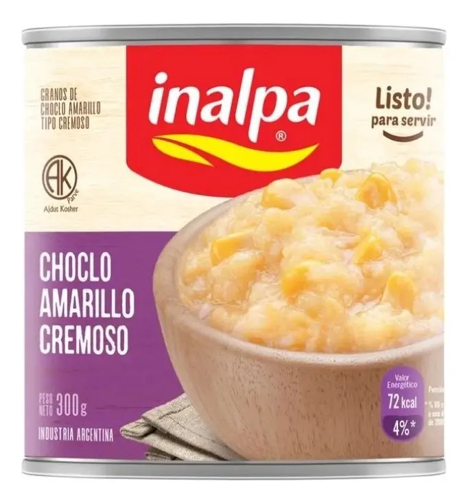 Choclo Granos Amarillos Cremoso Inalpa Lata X 300 Gr