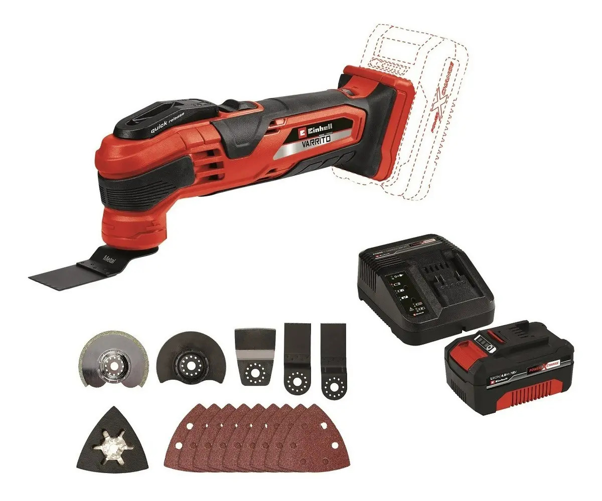 Sierra Einhell Varrito Inalámbrica + Accesorios+batería 4ah Color Rojo