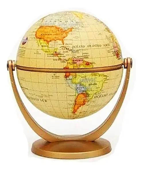 Globo Terraqueo 107a 10 Cm Ø Sepia Antiguo B/plastico Lelab