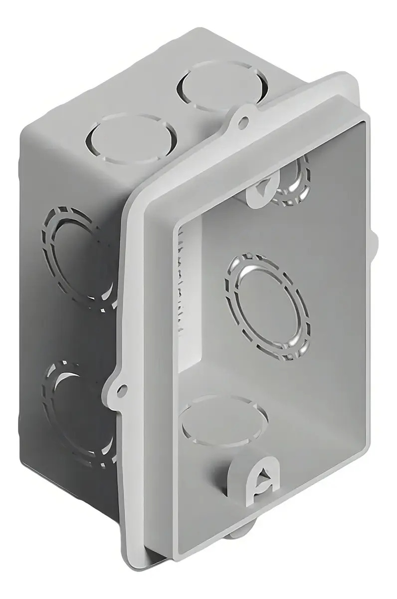 Caja Luz Plastica Embutir Genrod Rectangular Pack X12 Color Gris