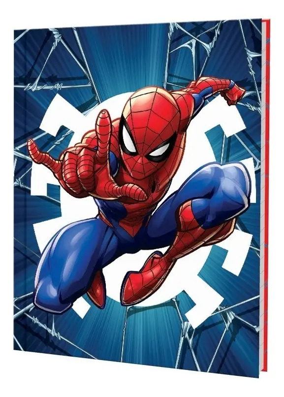 Cuaderno Hombre Araña Spiderman 16x21 Td Escolar 48h Mooving Color Azul
