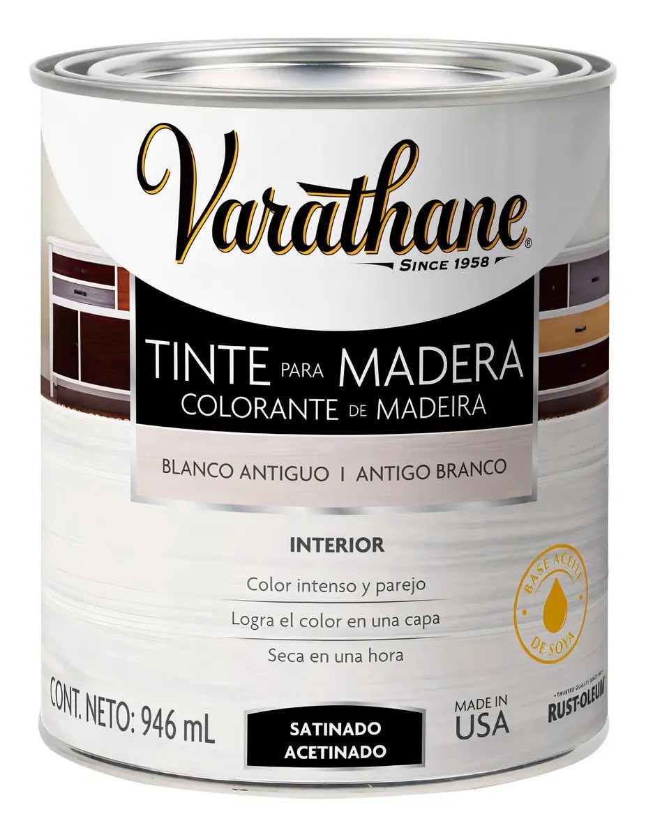 Tinte Desgastado Para Madera Varathane Brochable 946 Ml Color Celeste Vintage