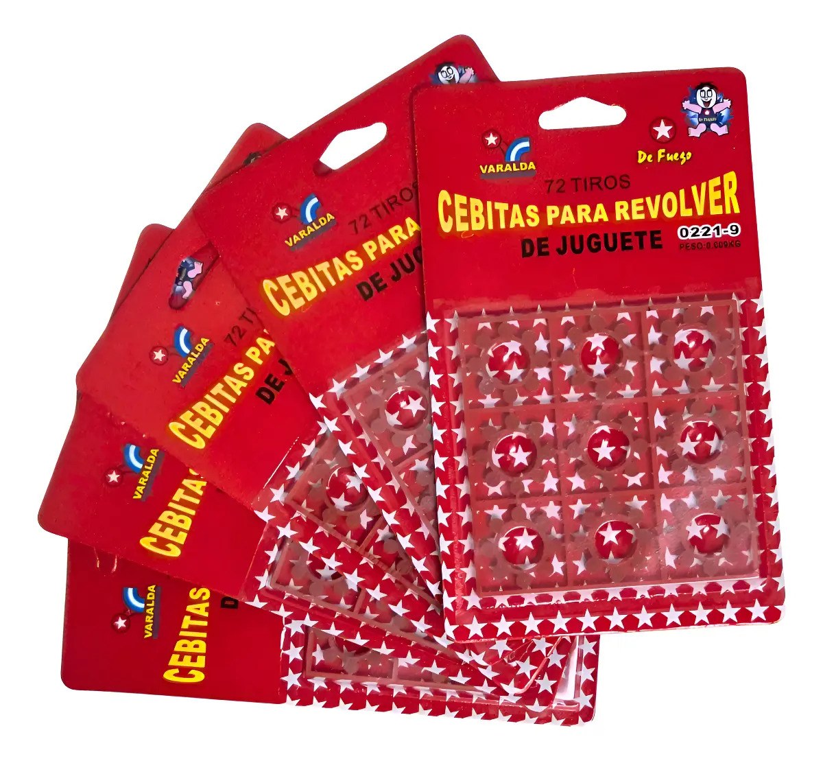 Cebitas X5 Blister De 9 Cargadores Sebitas Revólver Pistola Rojo