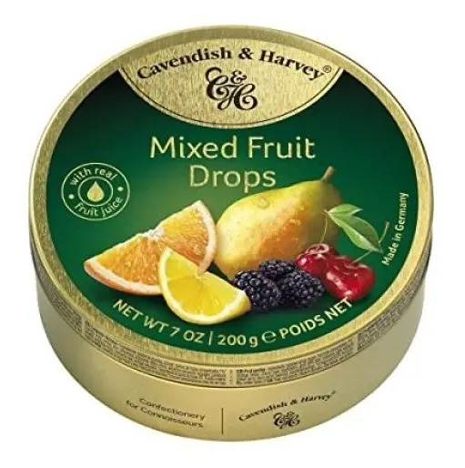 Nueva! Lata Caramelos Mixed Fruit Drop Cavendish Harvey 200g