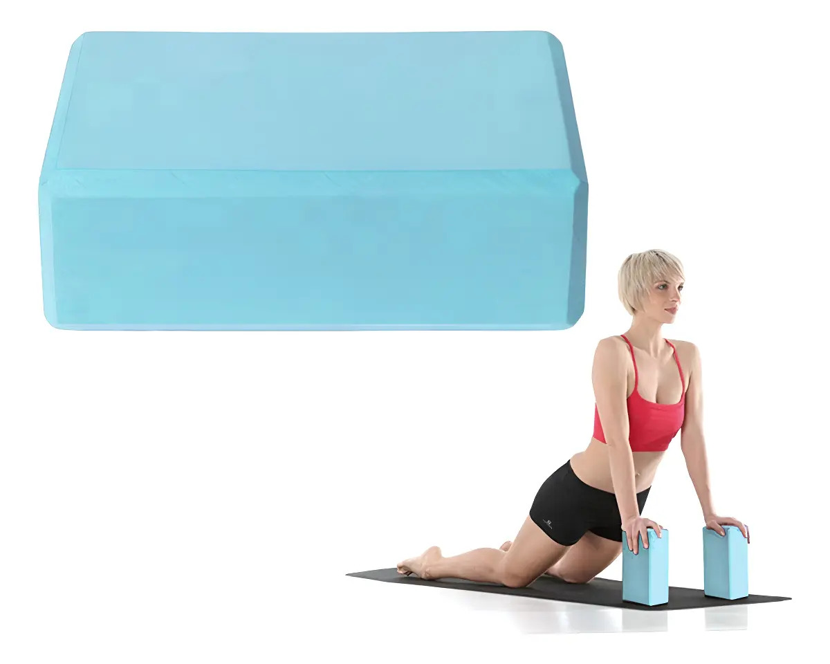 Bloque Ladrillo Yoga Goma Eva Pilates Brick Fitness Gym Color Celeste