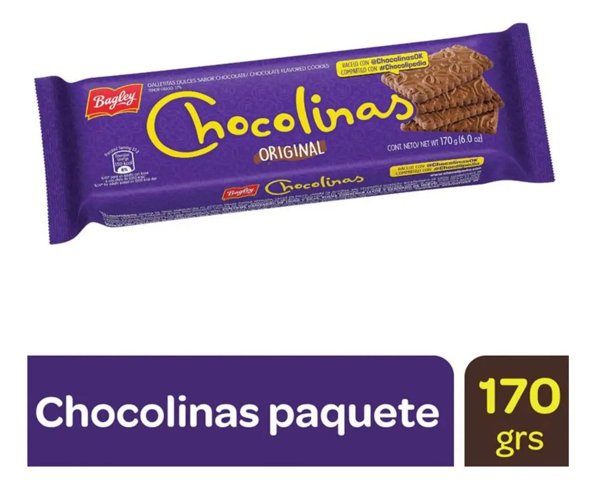 Galletitas Chocolinas de chocolate 170 g.