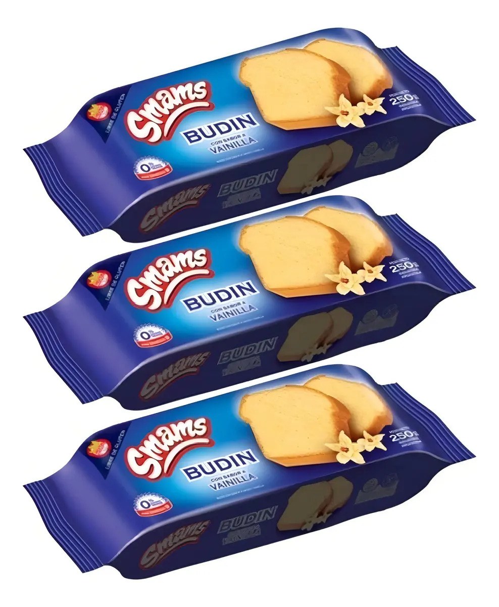 Budin Dulce Sabor Vainilla Sin Tacc Kosher Smams Pack X 3