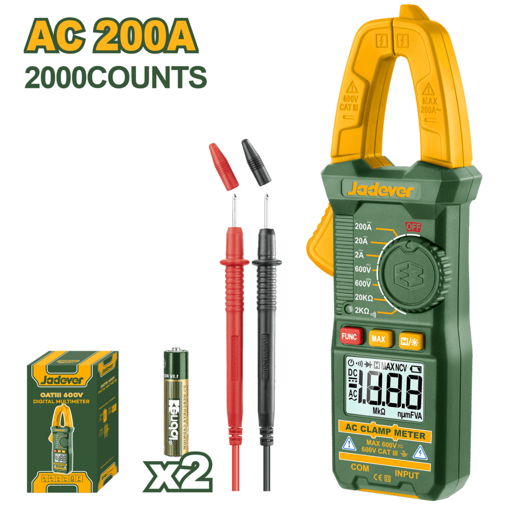 Pinza amperométrica digital AC 200A True RMS Jadever